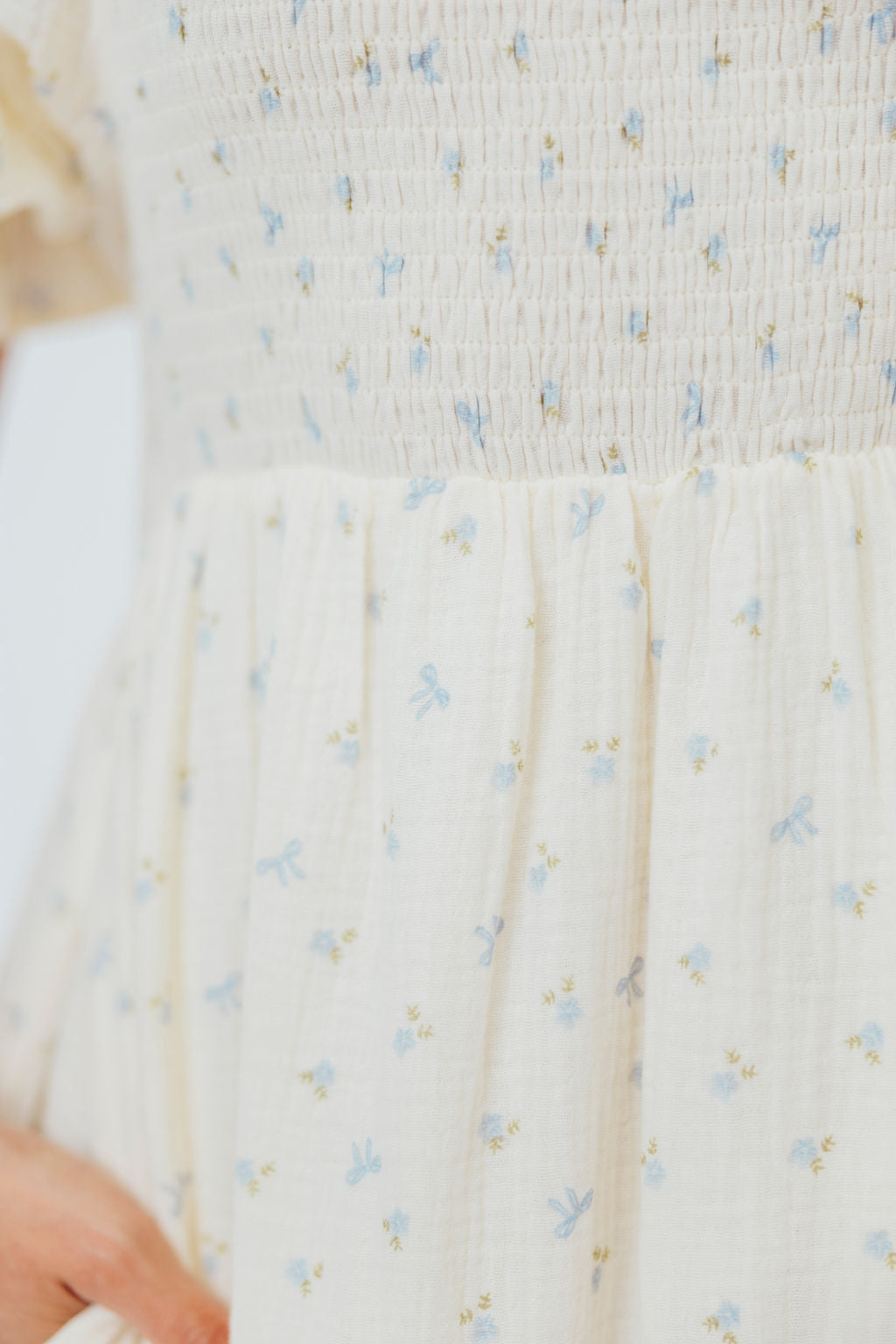 Livvy 100% Cotton Maxi Dress in Petite Blue Floral -Bump Friendly & Inclusive Sizing