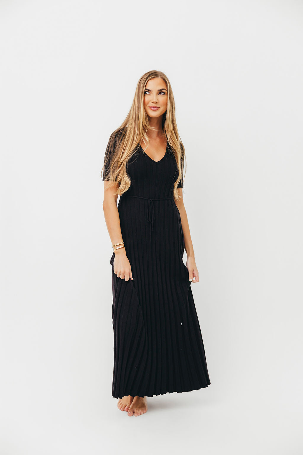 Oakley Ribbed Maxi Dress in Black - Bump Friendly *Final-Sale* *Final Sale*