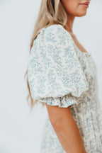 Livvy 100% Cotton Maxi Dress in Blue Foliage - Bump Friendly & Inclusive Sizing