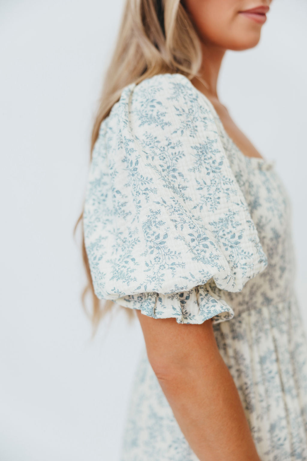 Livvy 100% Cotton Maxi Dress in Blue Foliage - Bump Friendly & Inclusive Sizing