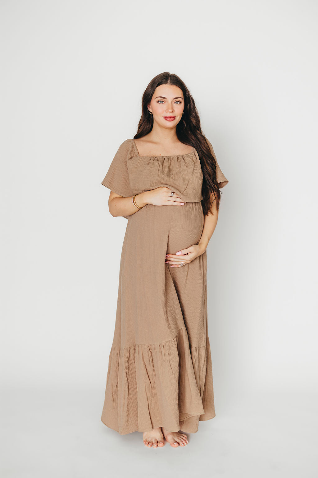 Josie 100% Cotton Maxi Dress in Dry Thyme - Bump & Nursing Friendly *Final-Sale*