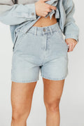 Jayme Shorts in Denim/White