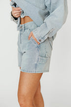 Jayme Shorts in Denim/White