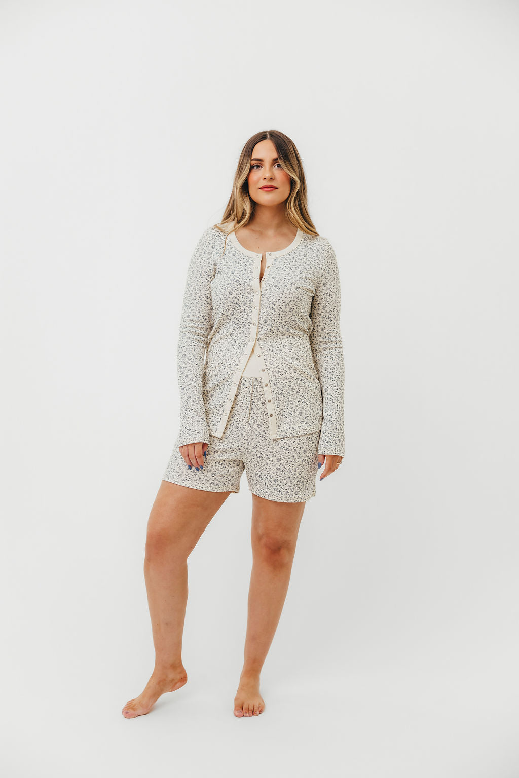 Rori Maternity Pajama Set in Ivory - Bump Friendly