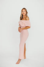 Aston Bow Front Maxi Sweater Dress in Pinkish Petal – Bump Friendly & Inclusive Sizing (XS-3XL) *12/19 PRE-ORDER*