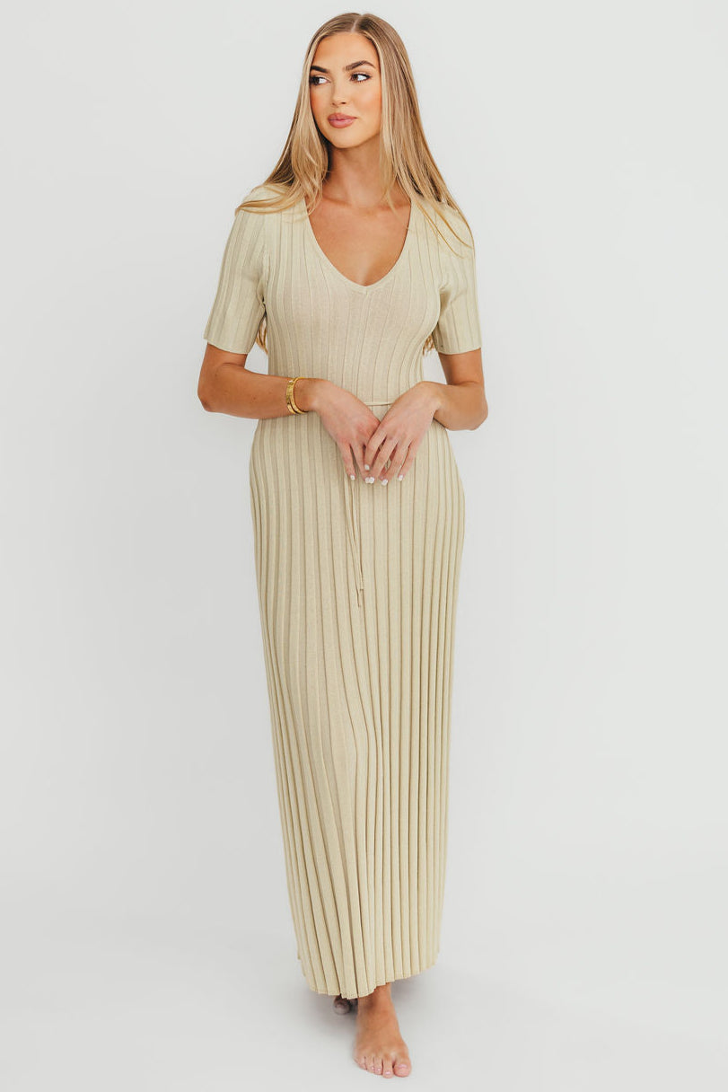 Oakley Ribbed Maxi Dress in Dusty Lime - Bump Friendly *Final-Sale*