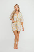 Catarina 100% Cotton Shirt & Shorts Set in Floral *Final-Sale*