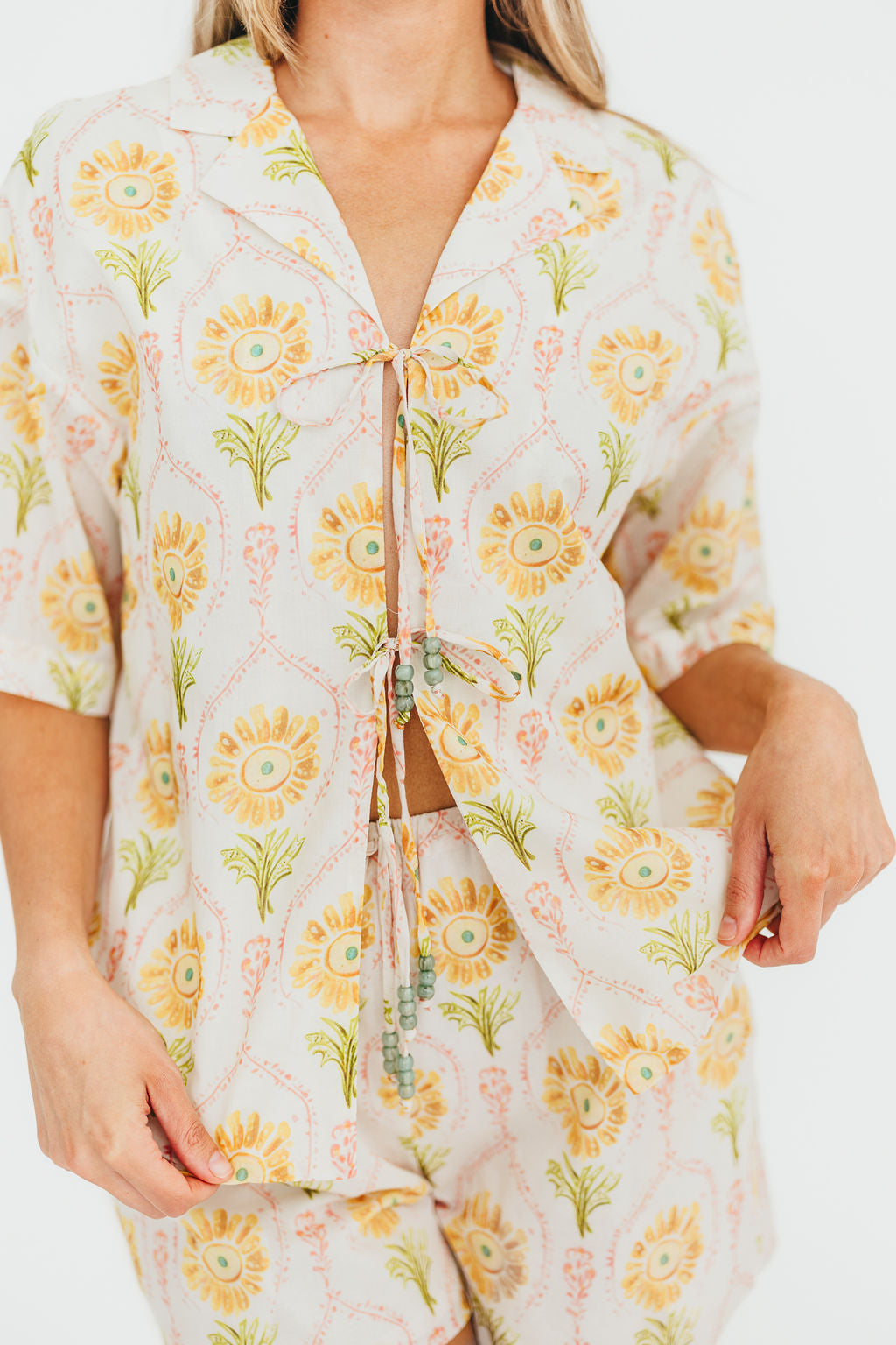 Catarina 100% Cotton Shirt & Shorts Set in Floral *Final-Sale*