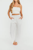 Harmony Crinkle Fabric Pants in Milk (Please see description) *Final-Sale*