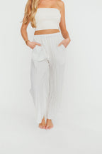 Harmony Crinkle Fabric Pants in Milk (Please see description) *Final-Sale*