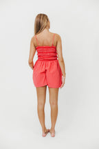 Posey Gingham Romper in Pink/Red