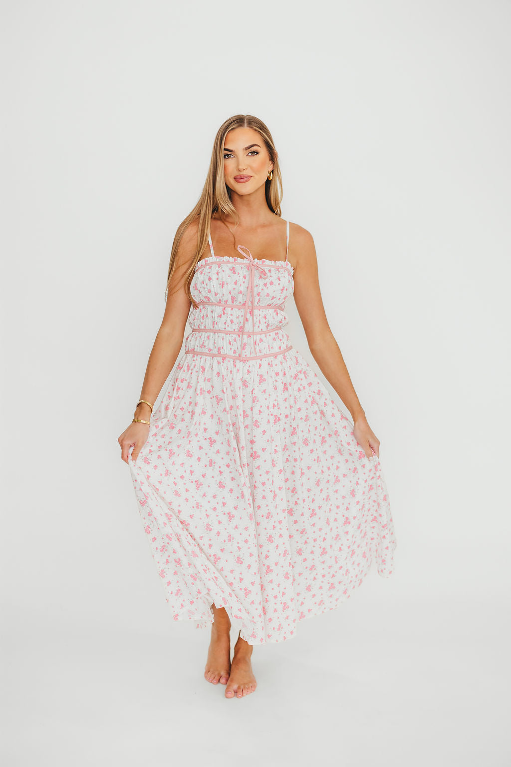 Vanessa Midi Dress in Pink *Final-Sale*
