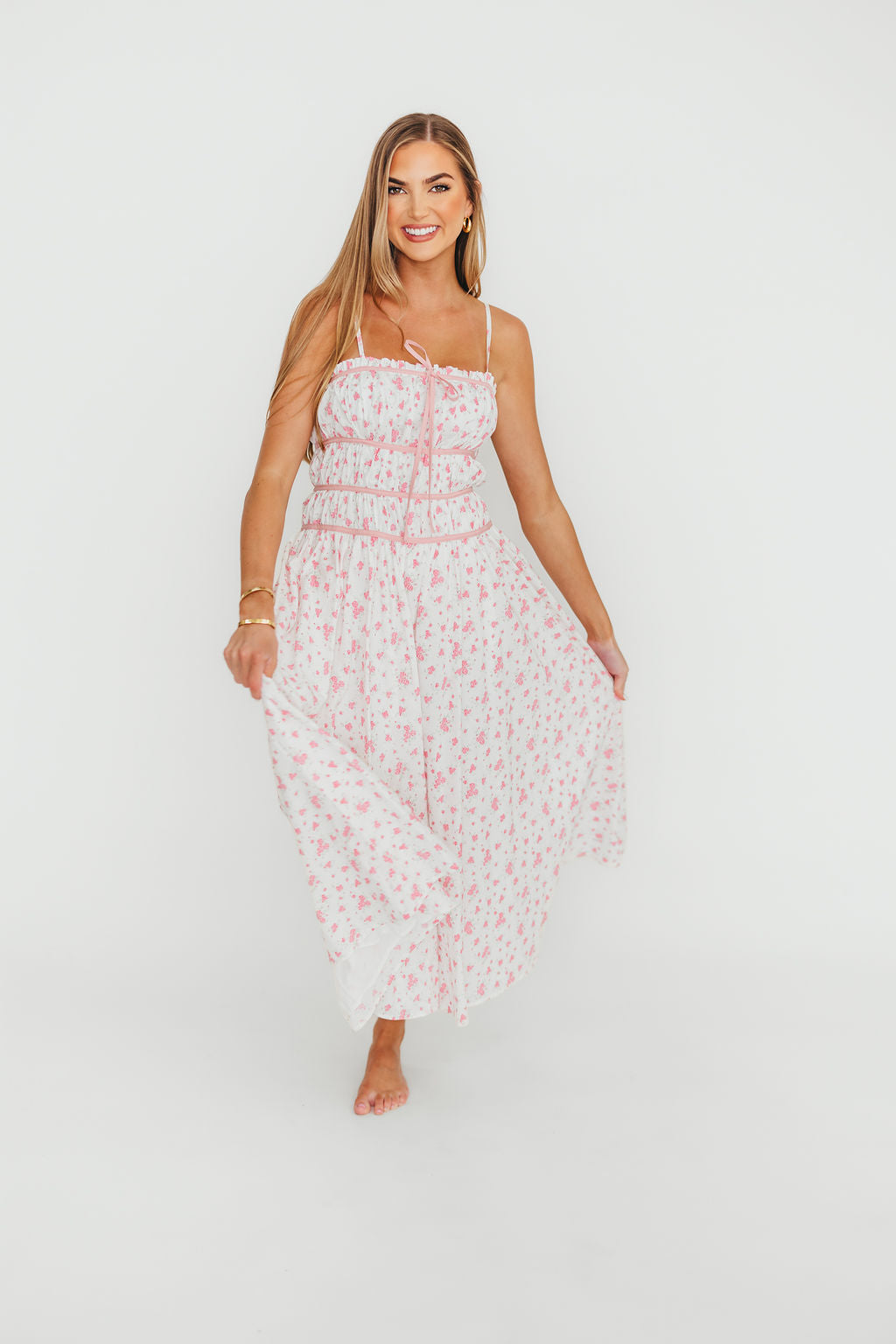 Vanessa Midi Dress in Pink *Final-Sale*