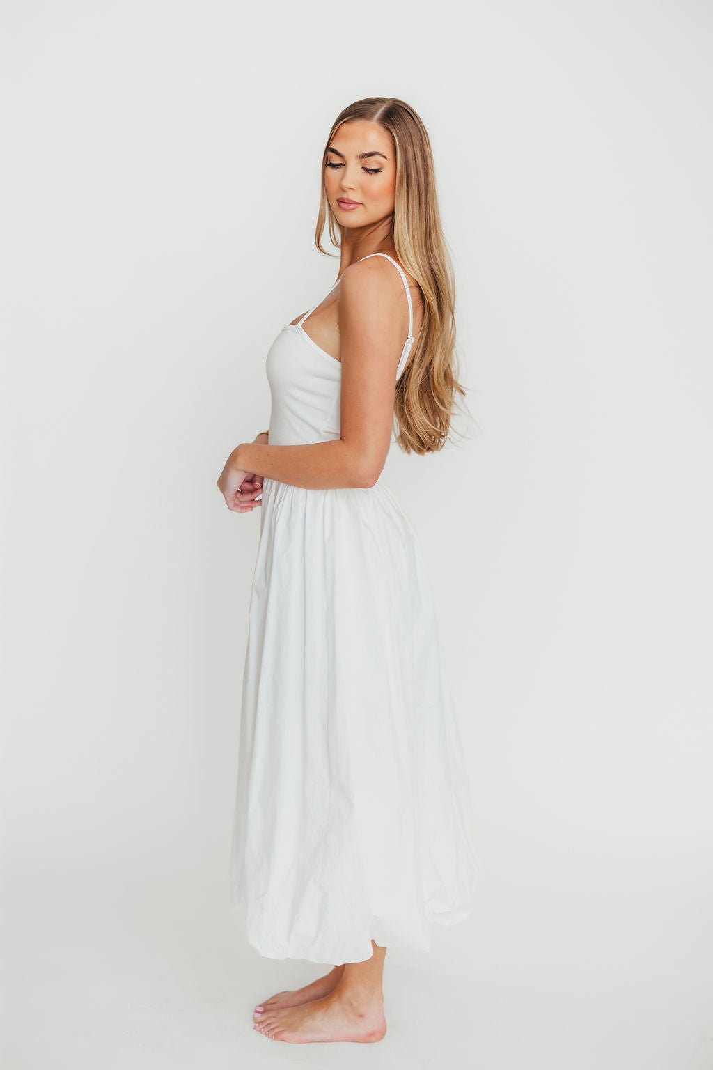 Marisol Bubble Maxi Dress in Off-White *Final-Sale*
