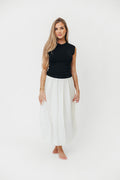 The Cairo Midi Dress in Black/Cream *Final-Sale*