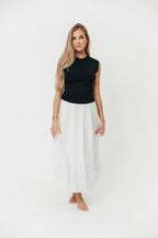 The Cairo Midi Dress in Black/Cream *Final-Sale*
