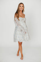 Kennedy Floral Mini Dress in Blue- Bump Friendly *Final-Sale*