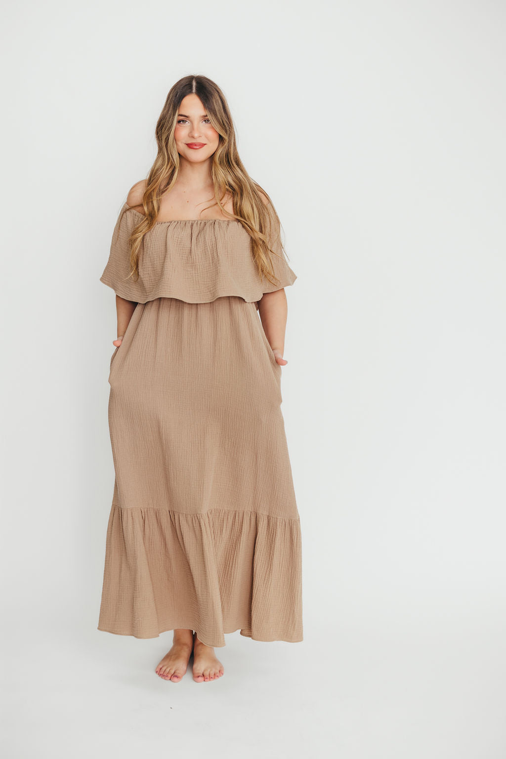 Josie 100% Cotton Maxi Dress in Dry Thyme - Bump & Nursing Friendly *Final-Sale*