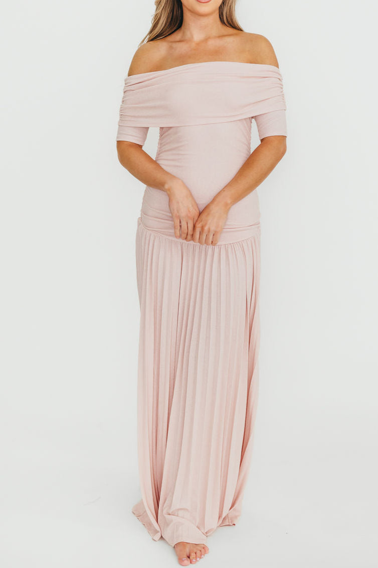The Lennox Maxi Dress in Dusty Pink - Bump Friendly
