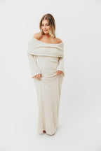 Nora Knit Maxi Dress in Ivory - Bump Friendly