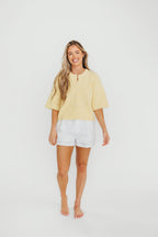 Karen Short Sleeve Cardigan in Yellow