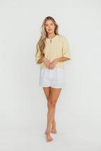 Karen Short Sleeve Cardigan in Yellow