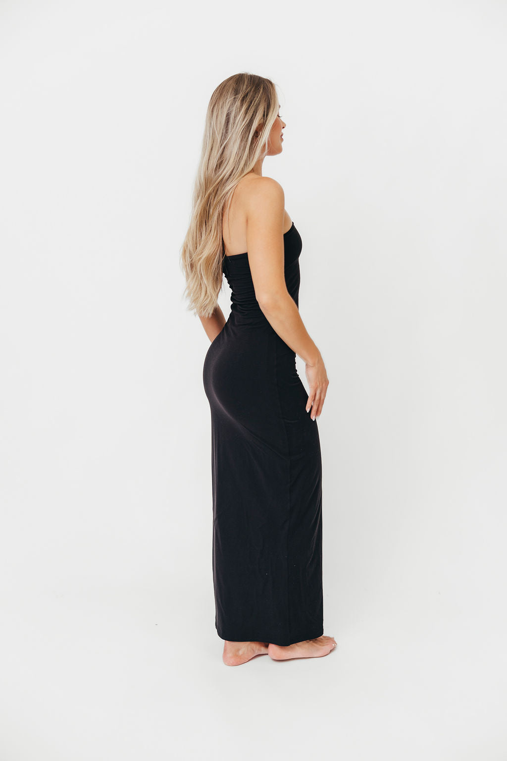 Jade Butter Soft Double Lined Maxi Dress in Black - Bump Friendly