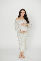 The Chloe Midi Dress in Blue - Bump Friendly *Final-Sale*