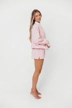 Rylant Big Striped Sweat Shorts in Pink and White