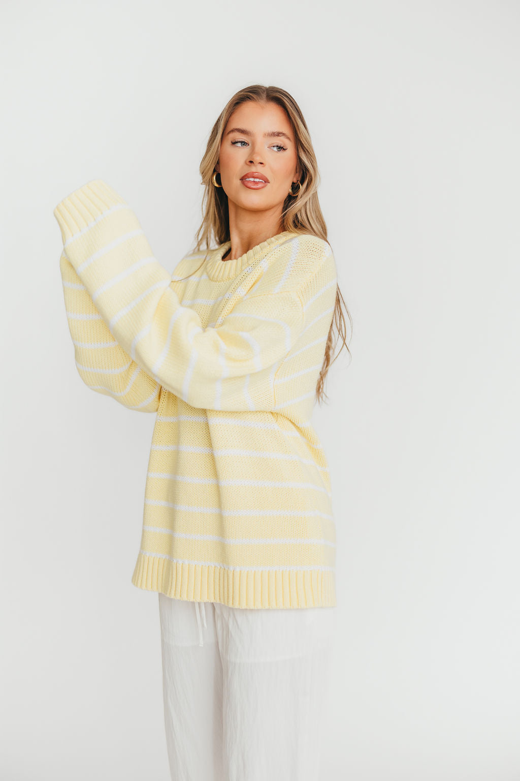 Bayside Sweater in Banana Stripe