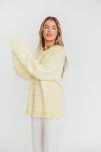 Bayside Sweater in Banana Stripe