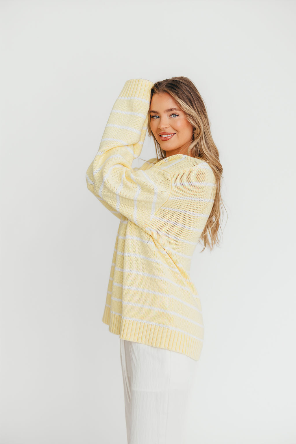 Bayside Sweater in Banana Stripe