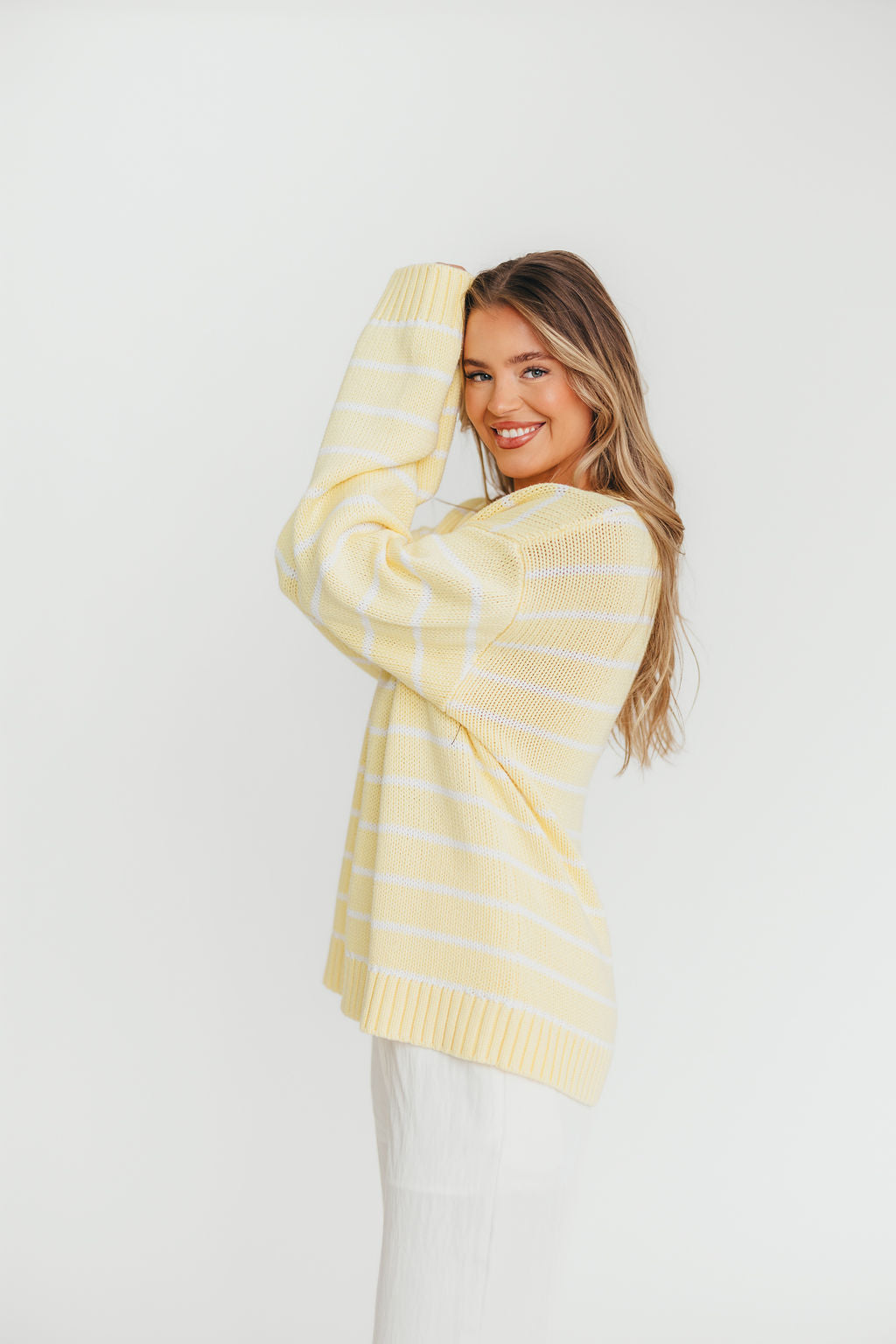 Bayside Sweater in Banana Stripe