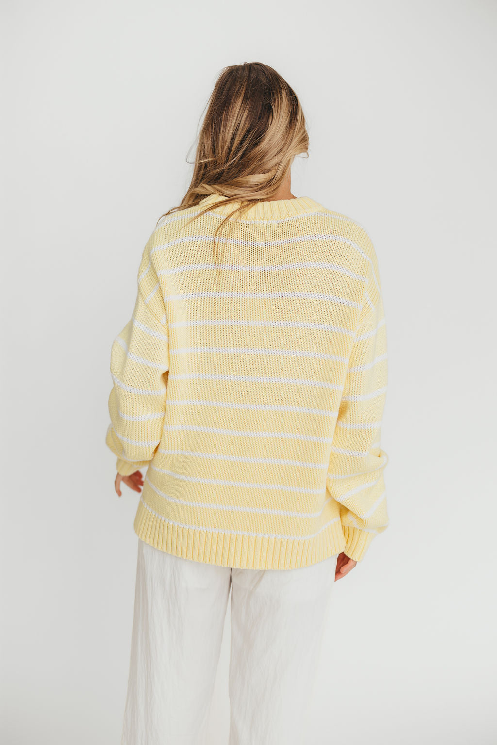 Bayside Sweater in Banana Stripe