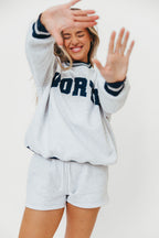 Basic Blank Sweat Shorts in Pearl Grey