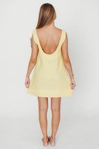 100% Linen Florence Mini Woven Dress in Pineapple *Final-Sale*