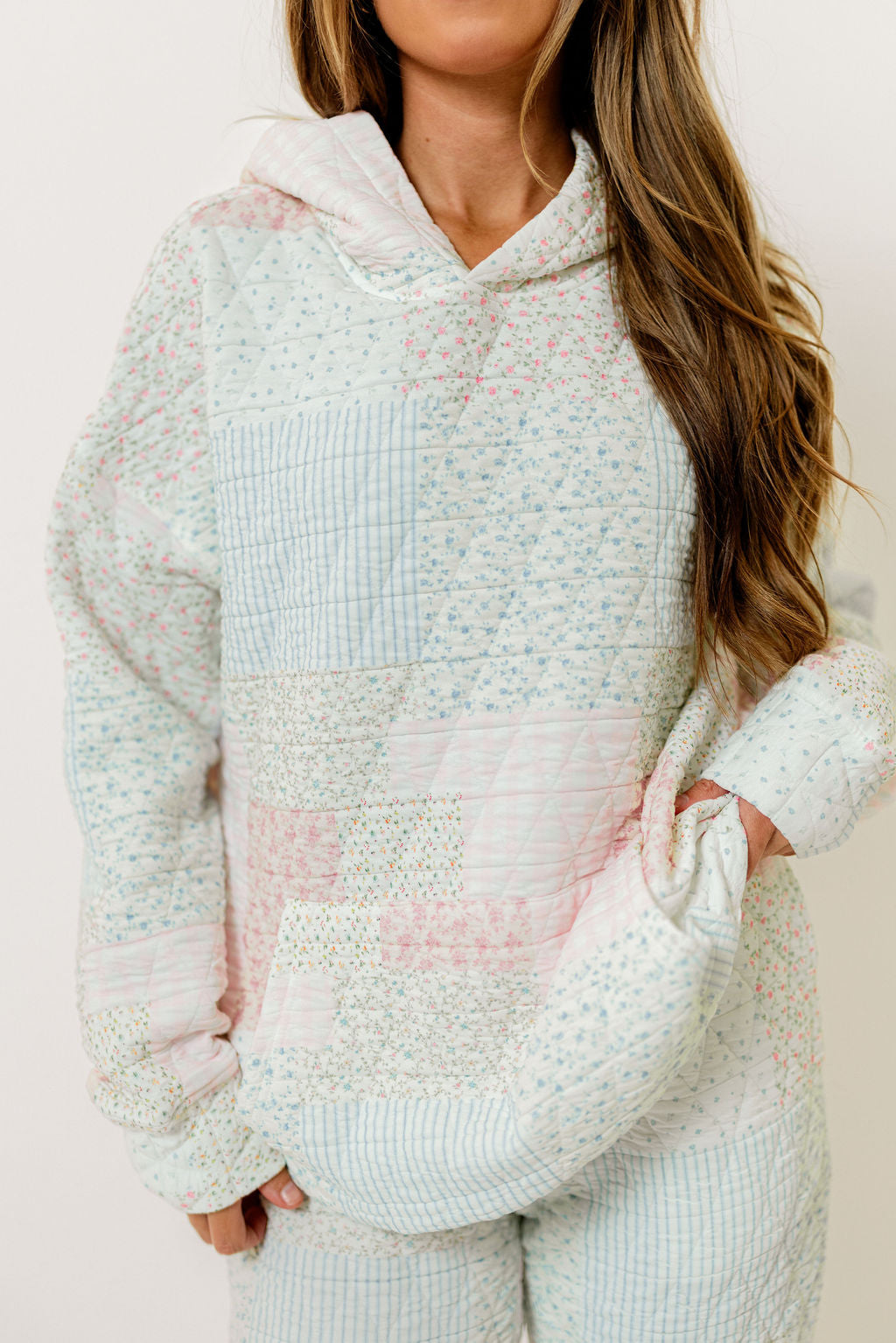Dorothy Quilted Hoodie in Pastel