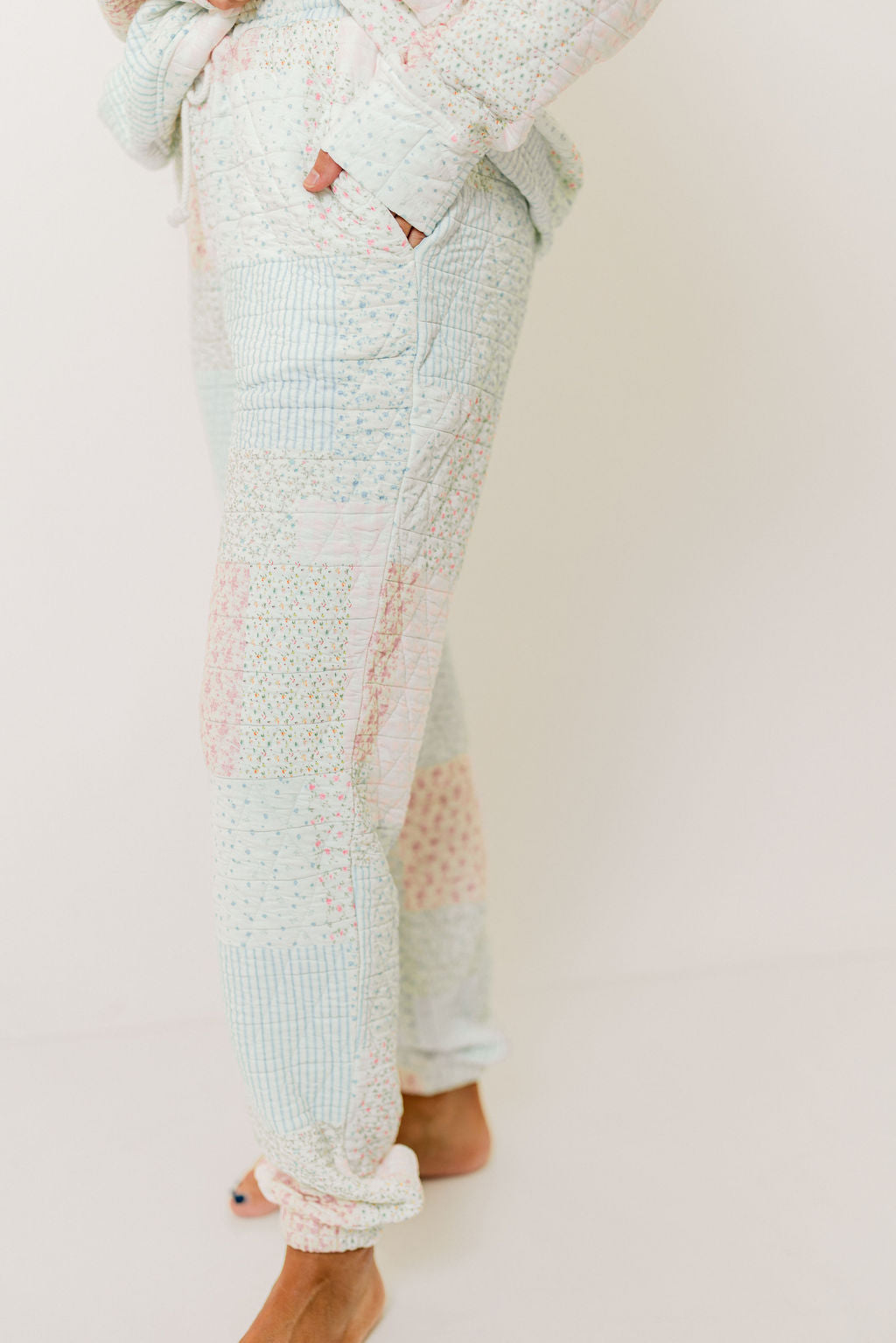 Blanche Quilted Joggers in Pastel
