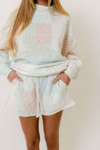 Rose Quilted Shorts in Pastel