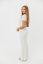 The Charlie Ribbed Maxi Dress in White - Bump Friendly *Final-Sale*