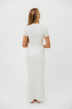 The Charlie Ribbed Maxi Dress in White - Bump Friendly *Final-Sale*