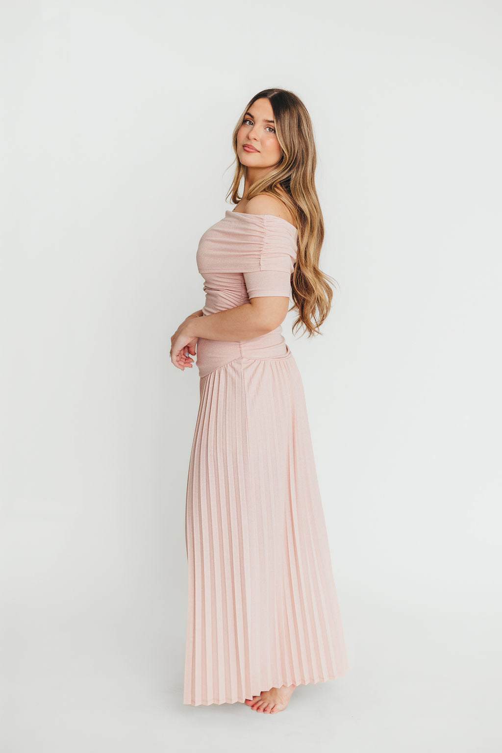 The Lennox Maxi Dress in Dusty Pink - Bump Friendly