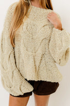 Moriah Knit Sweater in Ecru