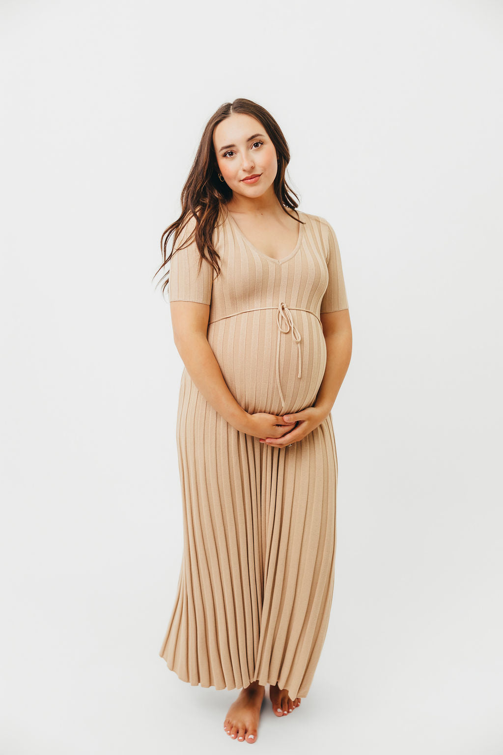Oakley Ribbed Maxi Dress in Taupe - Bump Friendly *Final-Sale* *Final Sale*