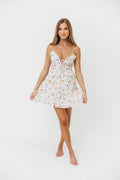 Taya Corset Tiered Mini Dress in Poppy Rose *Final-Sale*