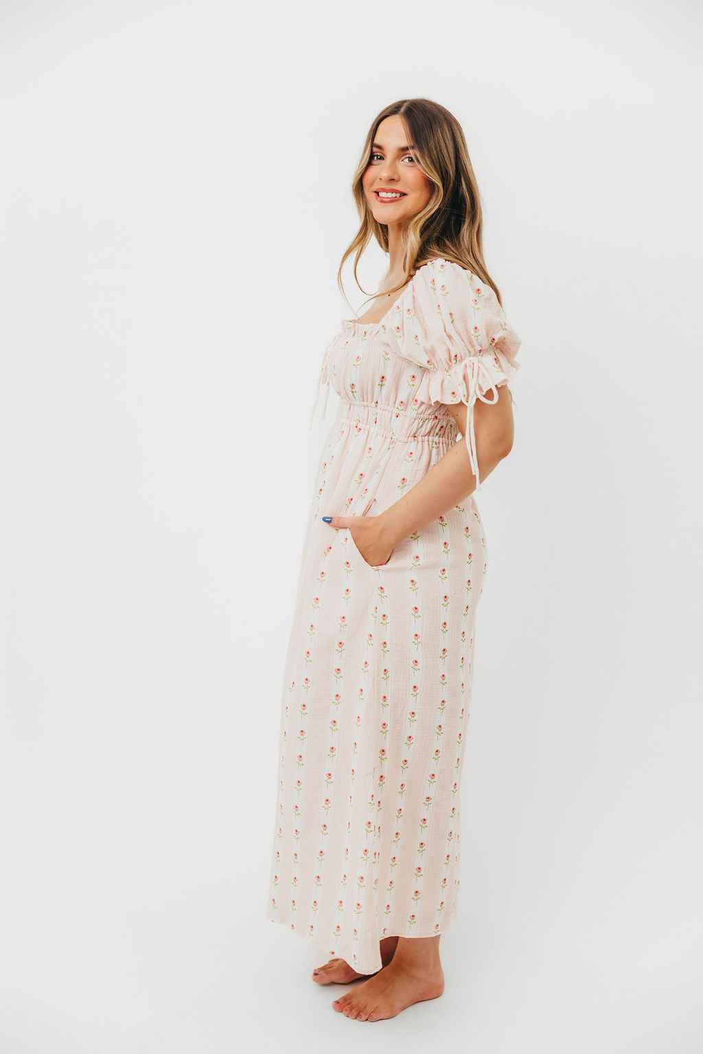 Savanna Steppe 100% Cotton Dress in Pink Rose - Bump Friendly & Inclusive Sizing