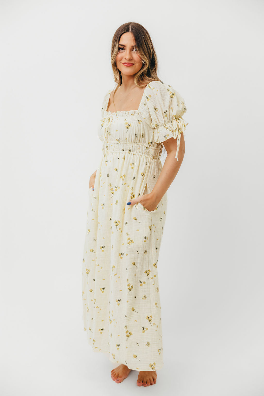 Savanna Steppe 100% Cotton Dress in Cream - Bump Friendly & Inclusive Sizing (S-3XL)