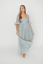 Mona Maxi Dress with Smocking in Sage Green Floral - Bump Friendly & Inclusive Sizing (S-3XL) Restocking in Jan 2026