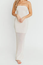 Arya Crochet Bottom Midi Dress in Cream *Final-Sale*