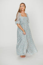 Mona Maxi Dress with Smocking in Sage Green Floral - Bump Friendly & Inclusive Sizing (S-3XL) Restocking in Jan 2026